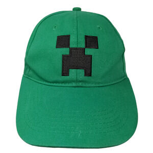 Jinx Boy's Snapback Hat Green Minecraft Embroidered Creeper Logo